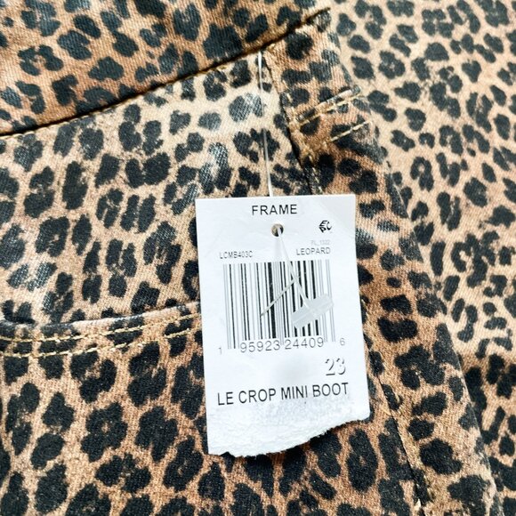 FRAME Le Crop Mini Boot Coated Jeans Leopard Size 23 NEW NWT - Picture 6 of 10